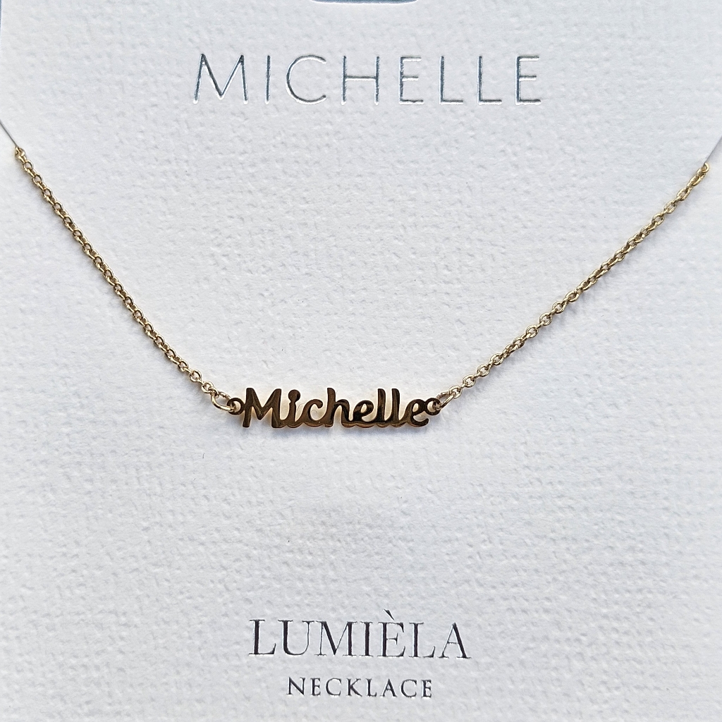 Michelle Script Name Chain Goldtone Necklace
